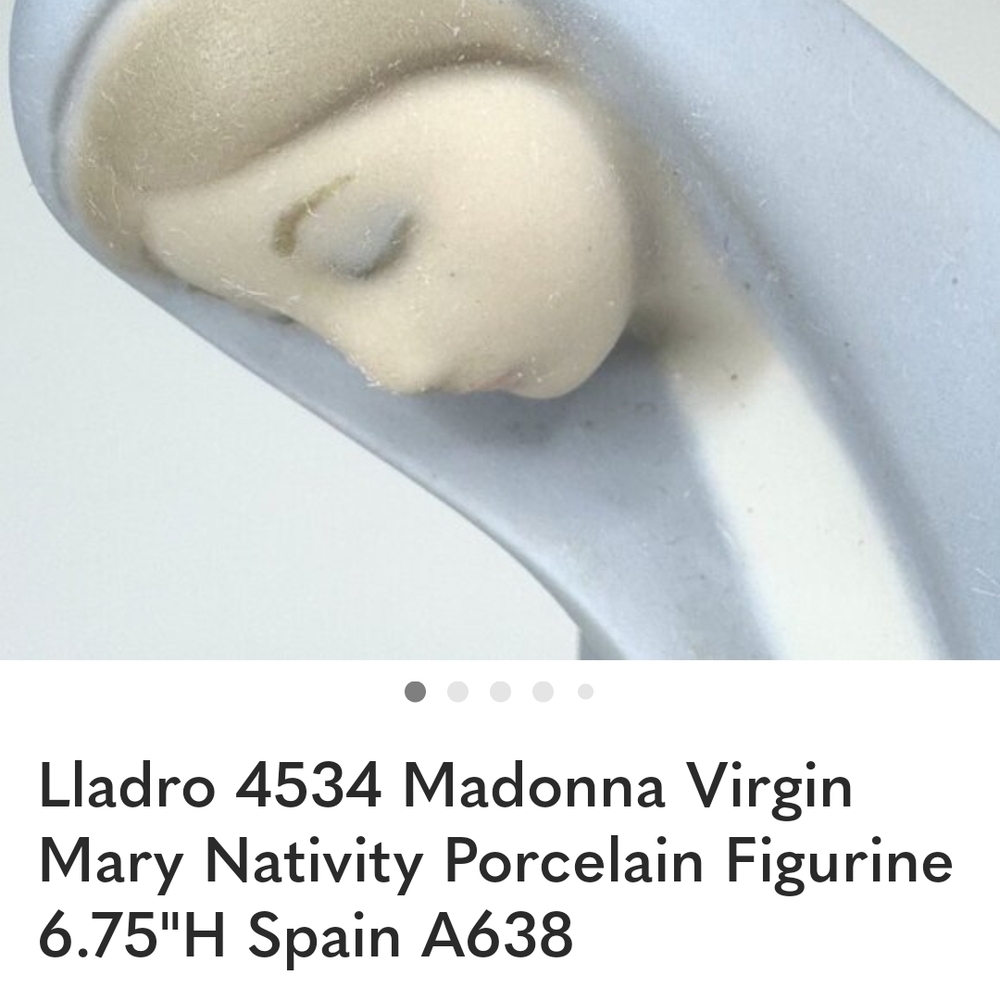 Lladro Virgin Mary Porcelain Figurine